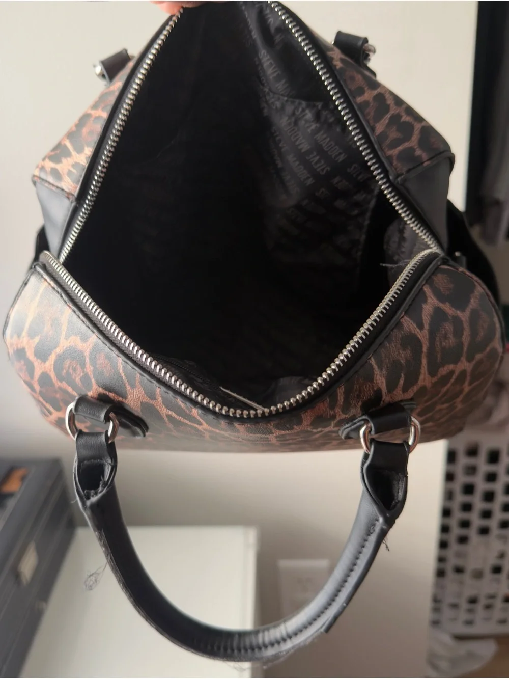 Steven Madden leopard print satchel bag